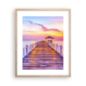 Affisch i ram av ljusek - Kvällens lila-guld tystnad - 40x50 cm