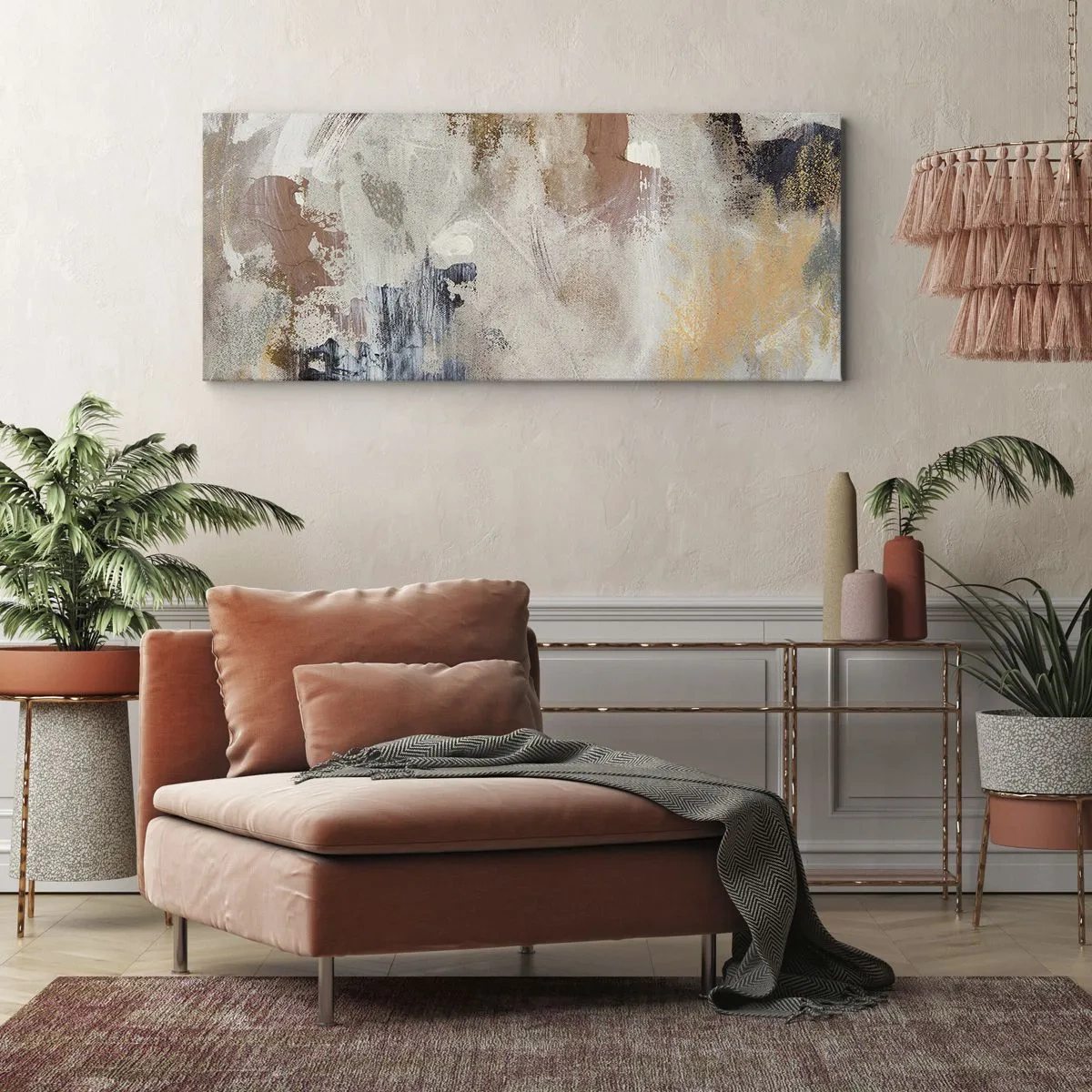 Canvastavla - Bild på duk - Dimmig abstraktion - 100x40 cm