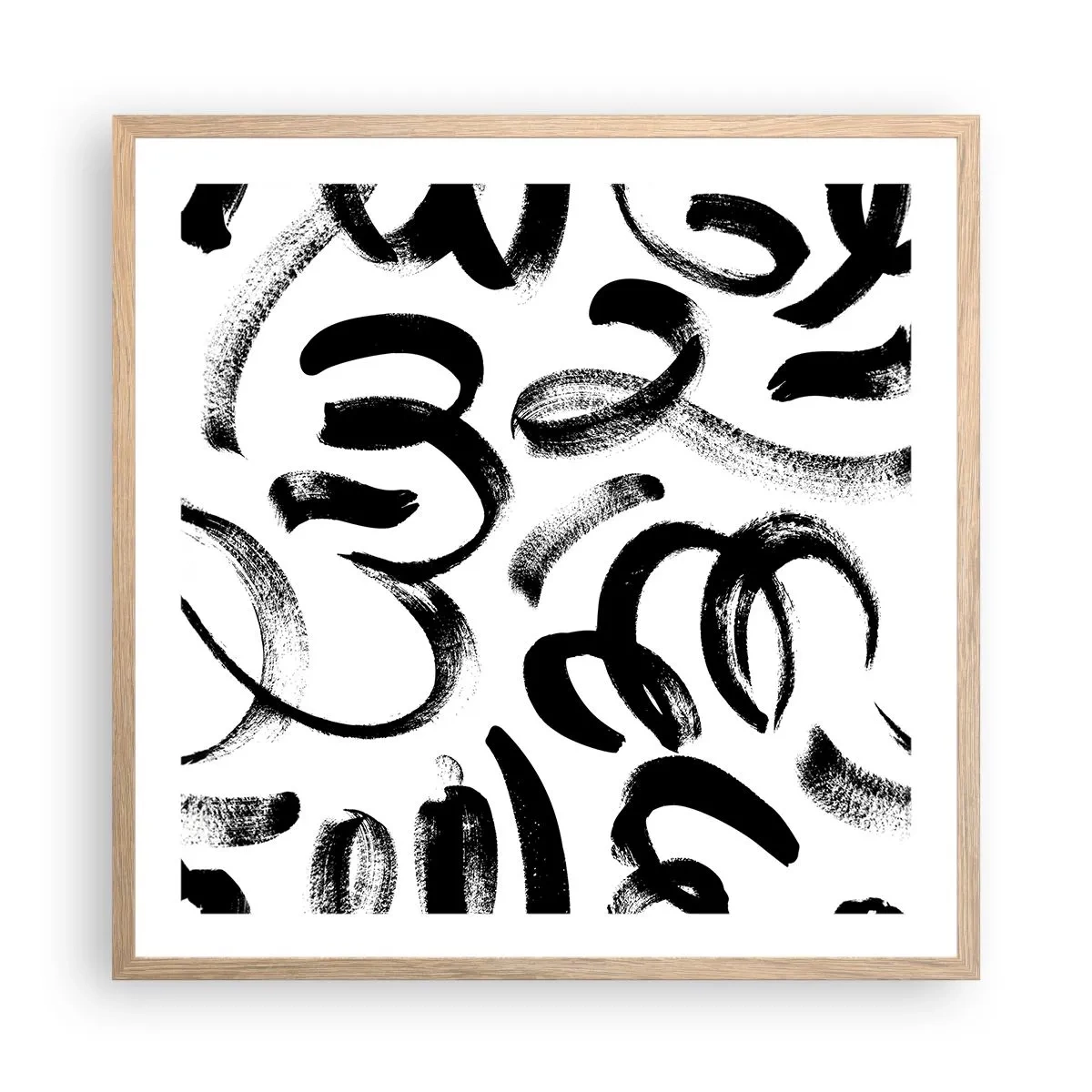 Affisch i ram av ljusek - Svart på vitt - 60x60 cm