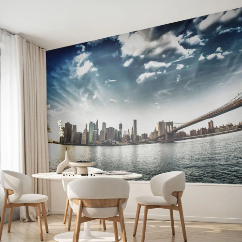 Fototapet Premium Canvas - Glasö - Stad, New York, Arkitektur - 450x315 cm