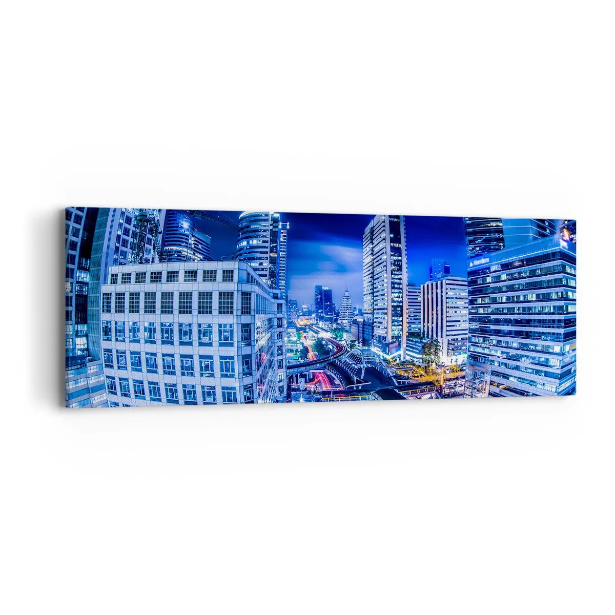 Canvastavla - Bild på duk - Stadens nattrytmer - 90x30 cm