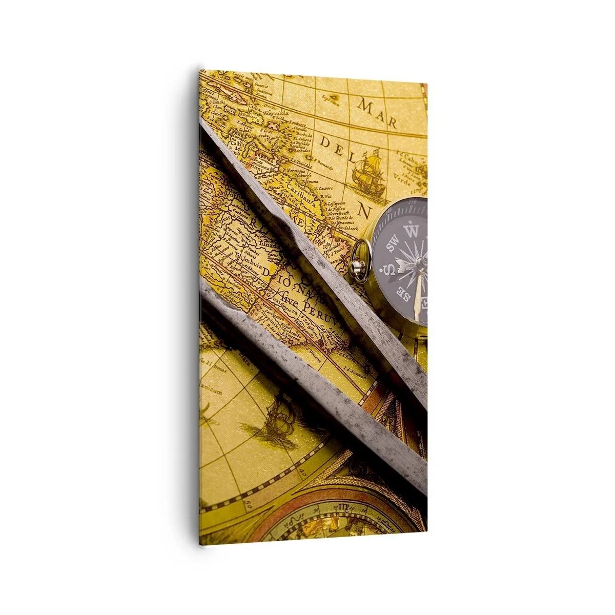 Canvastavla - Bild på duk - Var är skatterna? - 65x120 cm