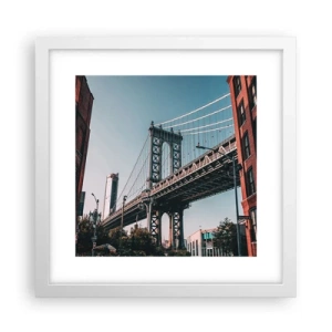 Affisch i vit ram - Över stadens vågor - 30x30 cm