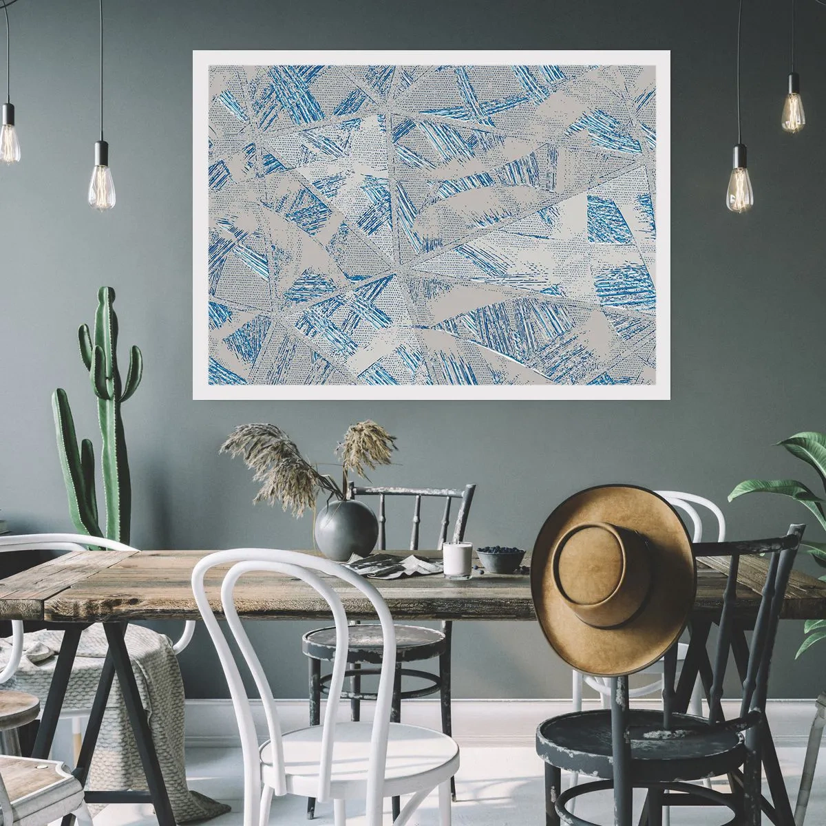 Affisch - I en gråblå labyrint - 40x30 cm