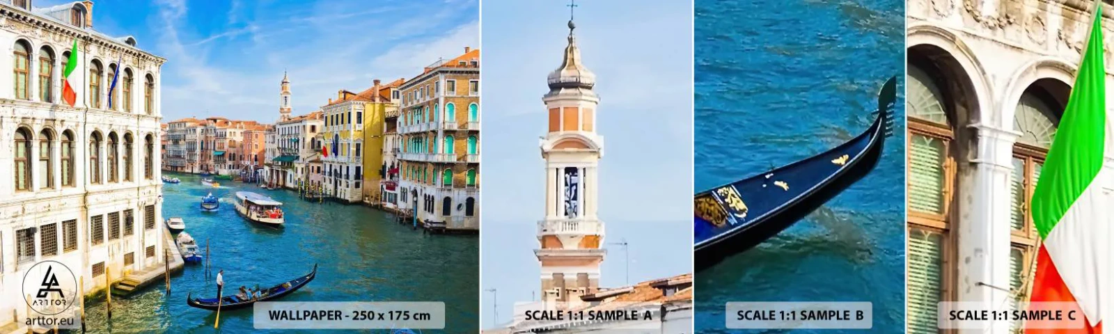 Fototapet Prov Standard Eco - Den mest otypiska gatutrafiken i världen - Venedig, Arkitektur, Canal Grande - 100x30 cm