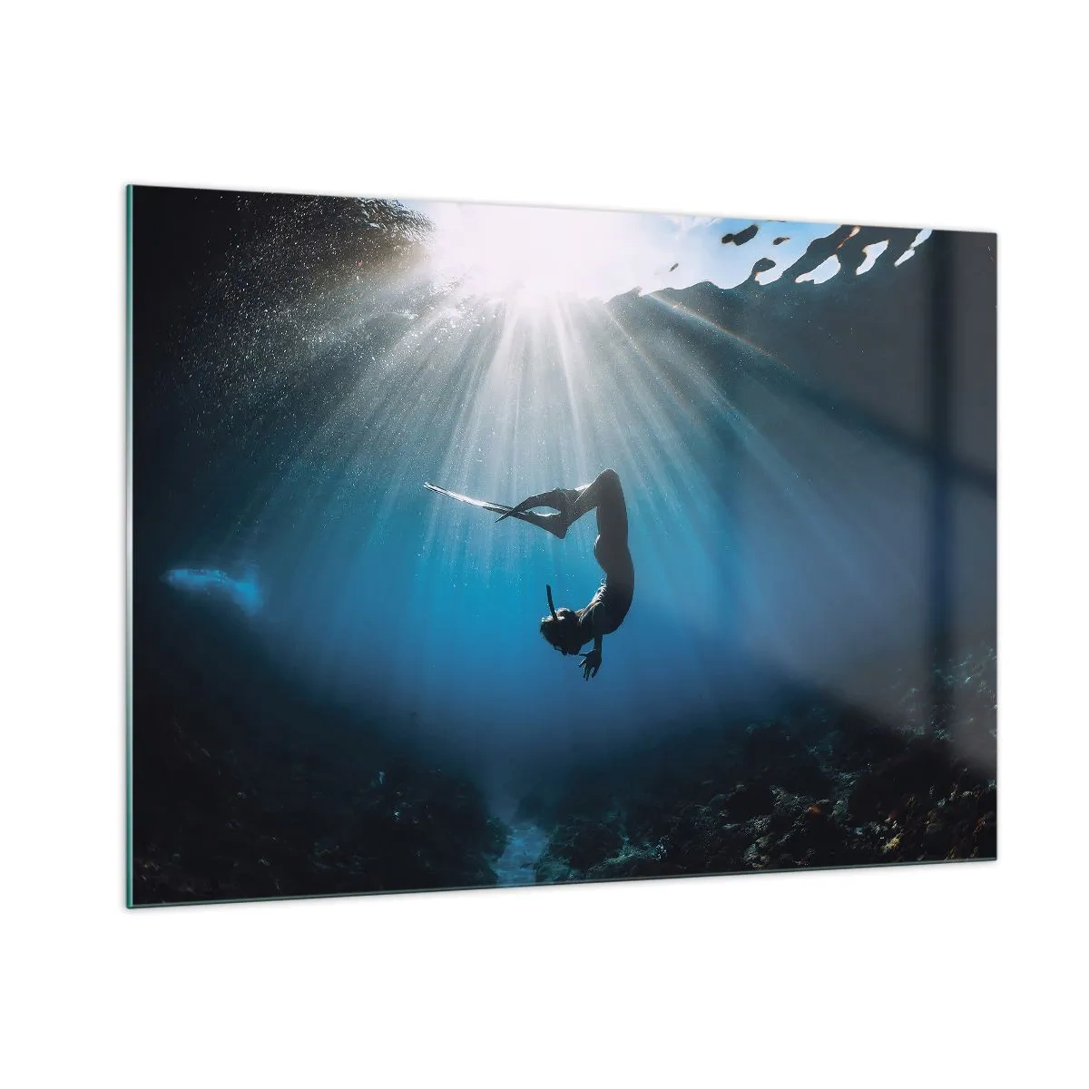 Glastavla - Bild på glas - Undervattendans - 100x70 cm