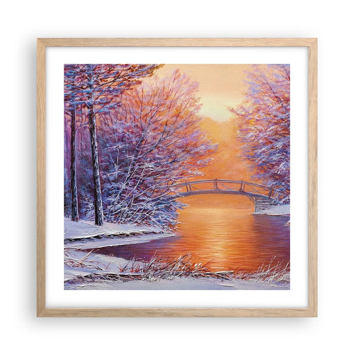 Affisch i ram av ljusek - Låt oss mötas här - 50x50 cm