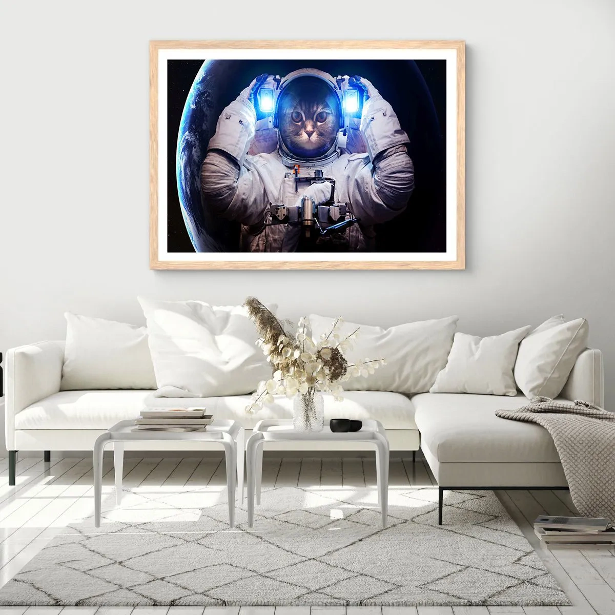 Affisch i ram av ljusek - Houston, ni har problem - 91x61 cm