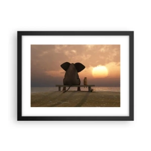 Affisch i svart ram - Det är bra att vara tyst tillsammans - 40x30 cm