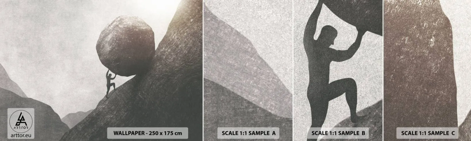 Provbit av självhäftande fototapet Deluxe Sticker - Jag tror i strid mot hoppet - Abstraktion, Bit, Tvinga - 100x30 cm