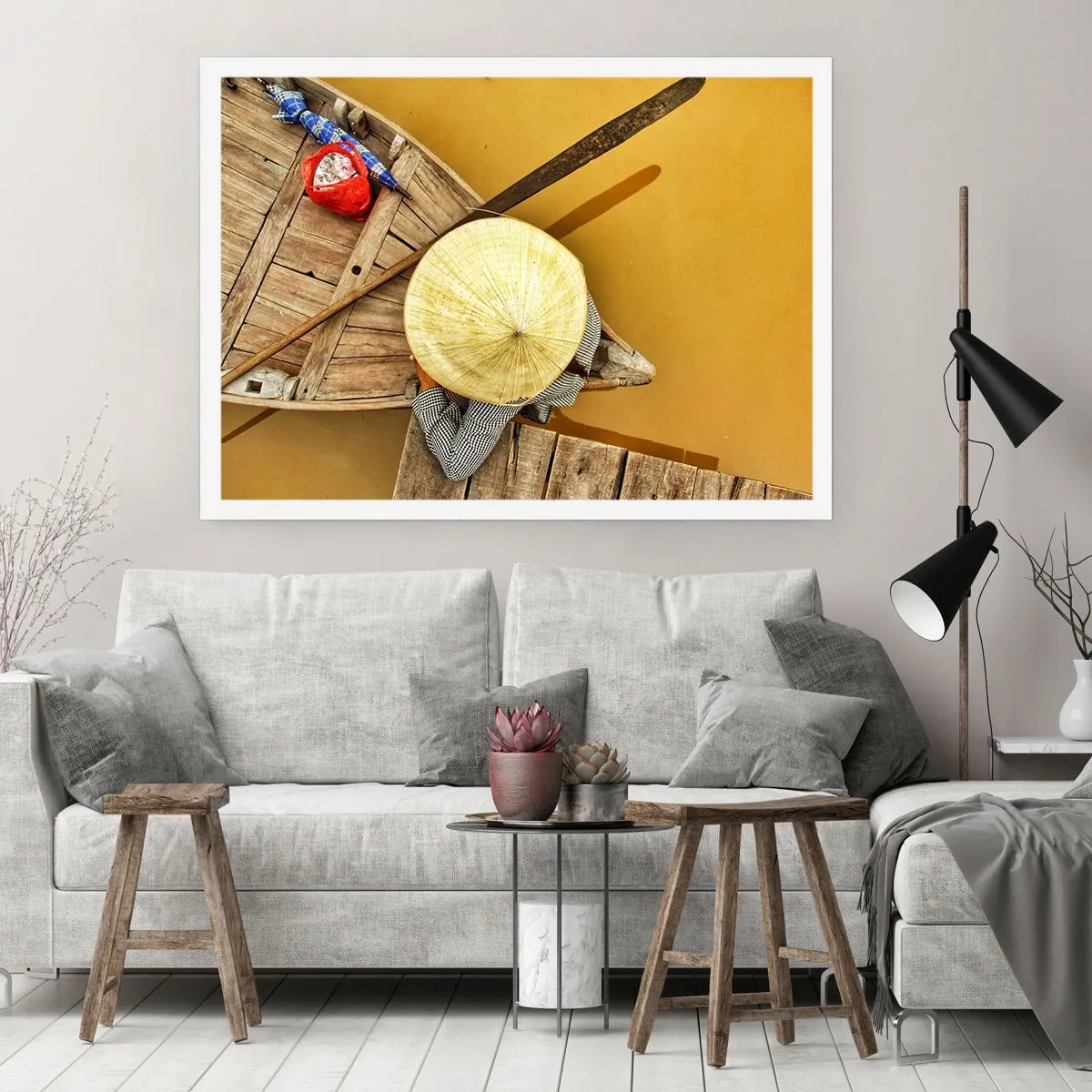 Affisch - Liv på den gula floden - 70x50 cm