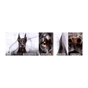 Provbit av självhäftande fototapet Deluxe Sticker - Rasren - Abstraktion, Doberman, Hund - 100x30 cm