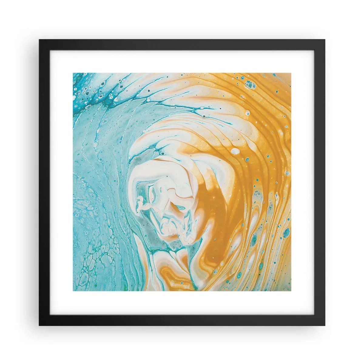 Affisch i svart ram - Pastellfärgad virvel - 40x40 cm