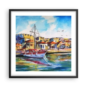 Affisch i svart ram - Regnbågseftermiddag - 50x50 cm