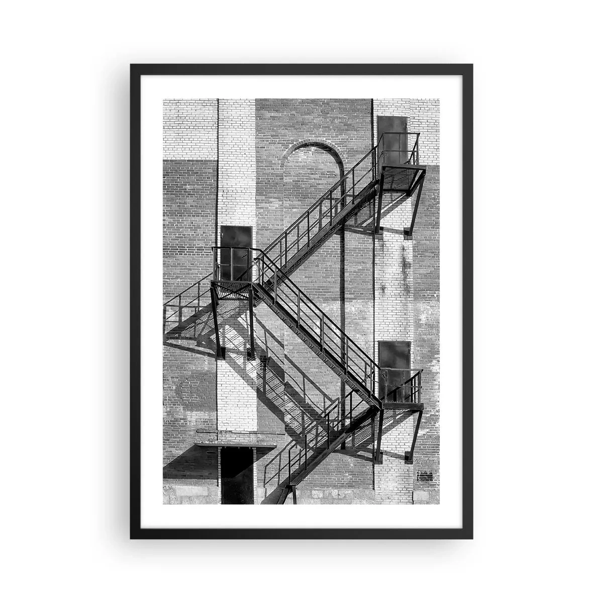Affisch i svart ram - Industriell stil - 50x70cm - Industriell stil - Modern väggdekoration för vardagsrum och sovrum ARTTOR