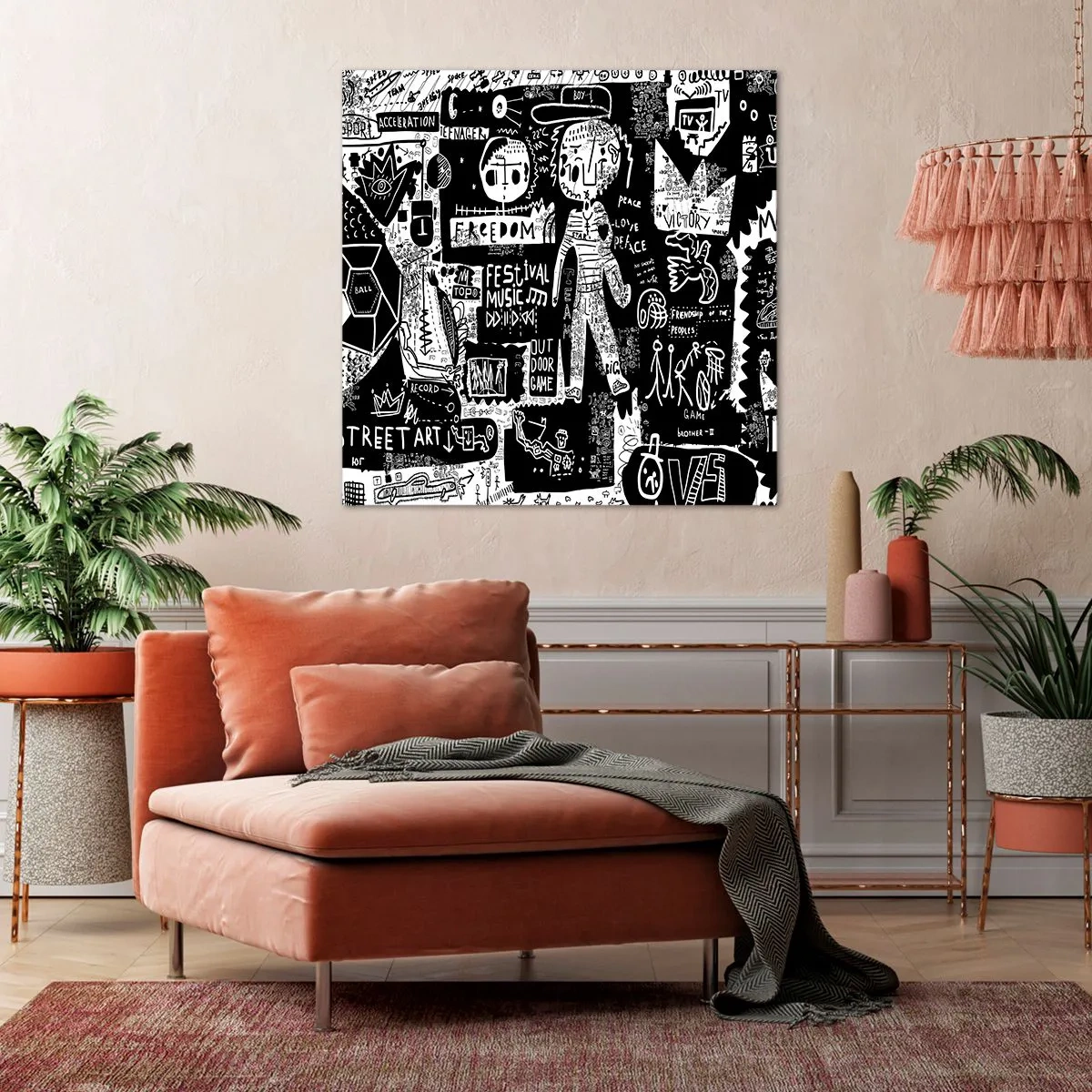 Canvastavla - Bild på duk - Unga själens rättigheter och glädje - 70x70 cm
