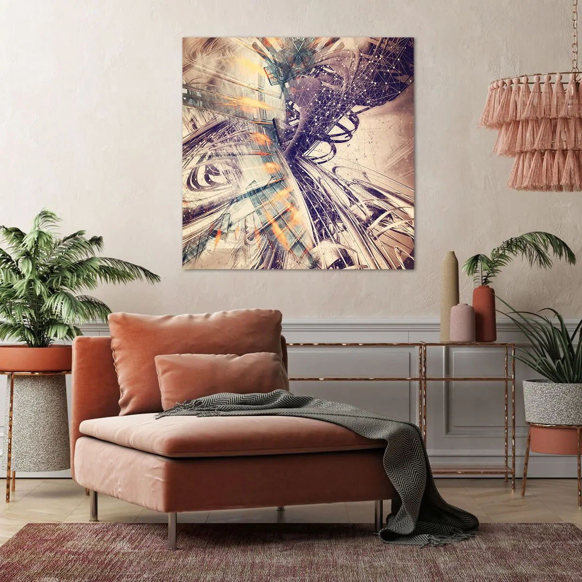 Canvastavla - Bild på duk - Med hög fart - 50x50 cm