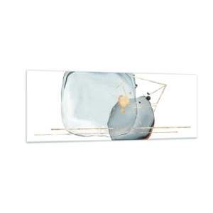 Glastavla - Bild på glas - En studie av droppar - 140x50 cm