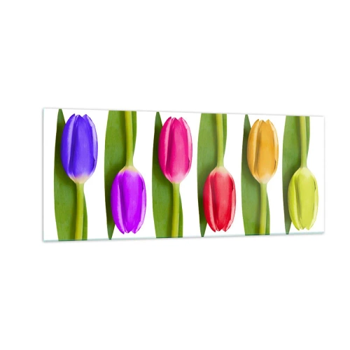 Glastavla - Bild på glas - Regnbågskomposition - 100x40 cm