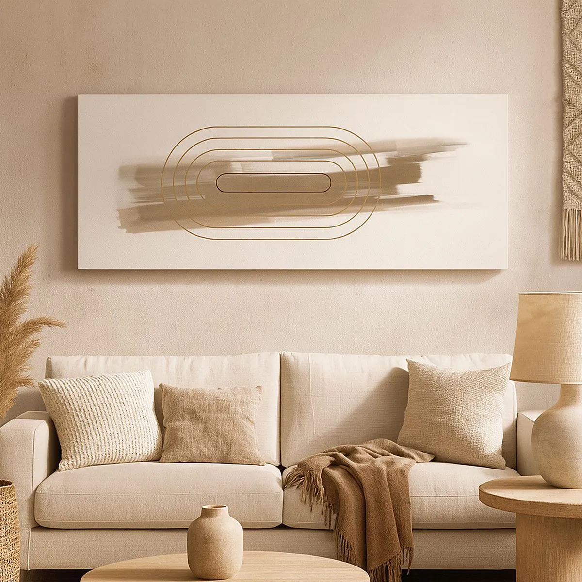 Canvastavla - Bild på duk - Grå blåst - 100x40 cm