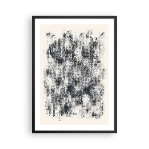 Affisch i svart ram - Retro skogsgrafikmotiv - 50x70cm - Dimmig komposition - Modern väggdekoration för vardagsrum och sovrum ARTTOR