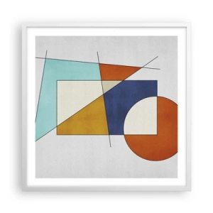 Affisch i vit ram - Abstraktion: modernistiskt nöje - 60x60 cm
