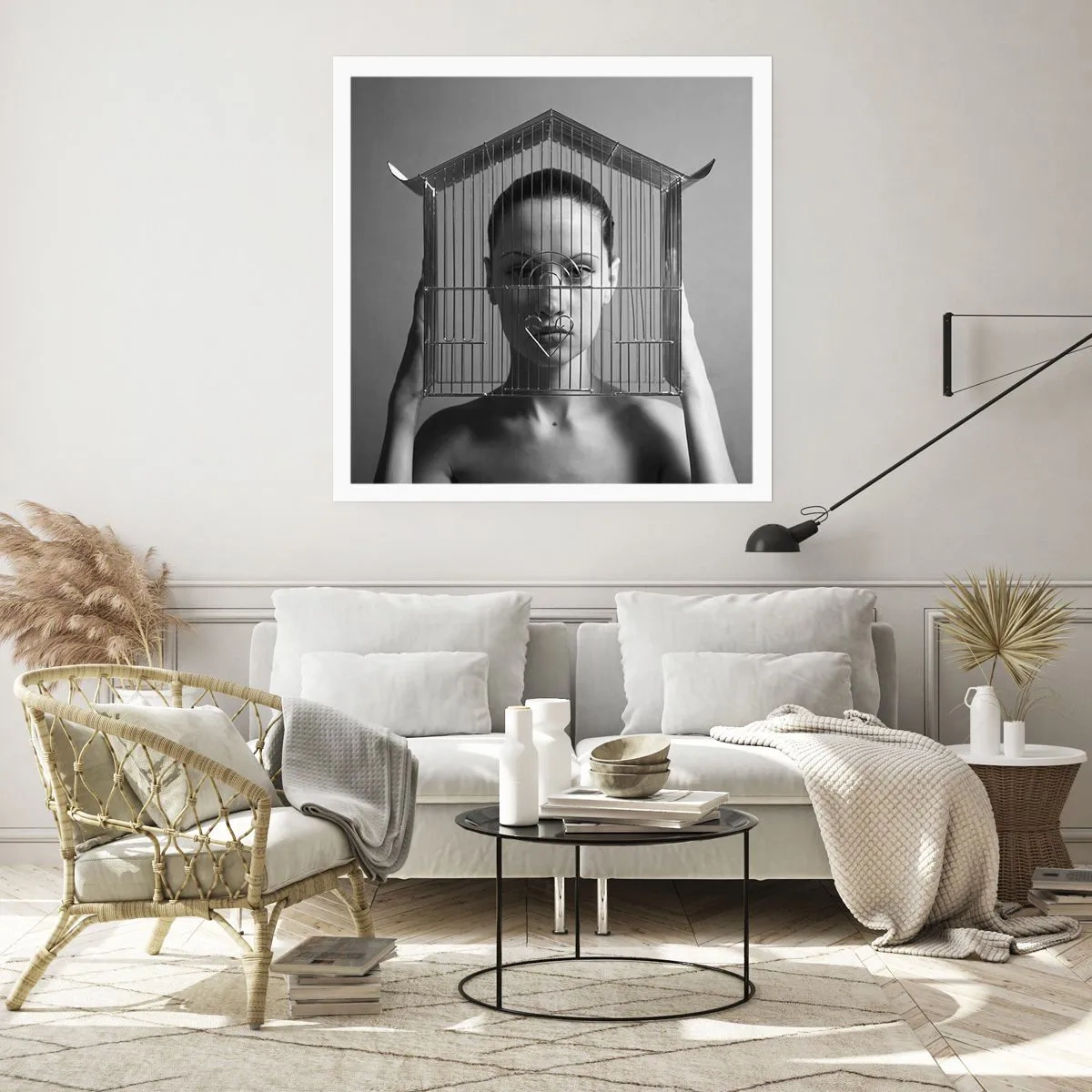 Affisch - Något surrealistisk porträtt - 50x50 cm