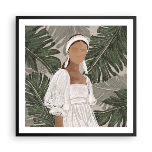 Affisch i svart ram - Exotiskt porträtt - 60x60 cm