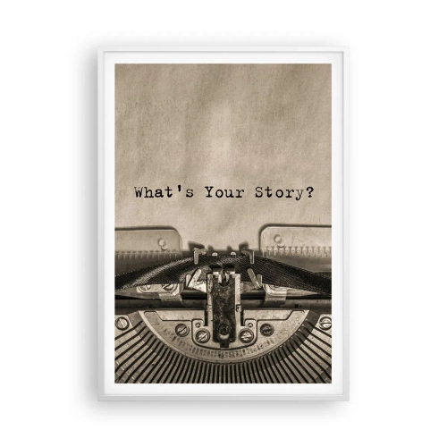 Affisch i vit ram - Svara mig - 70x100 cm