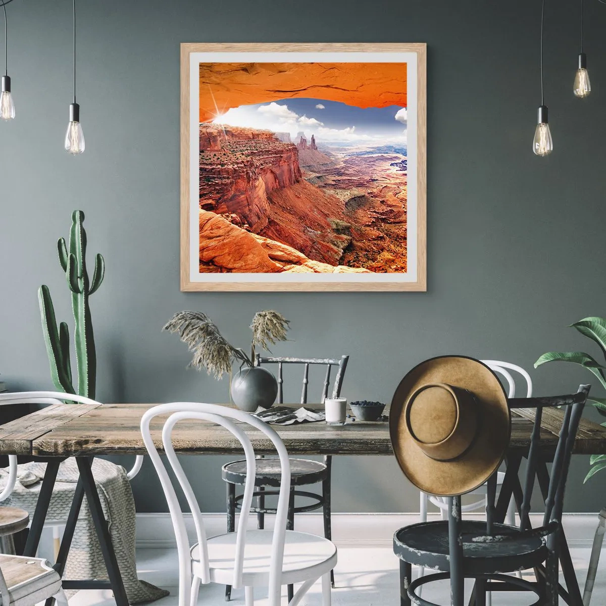 Affisch i ram av ljusek - Skapat av naturen - 60x60 cm