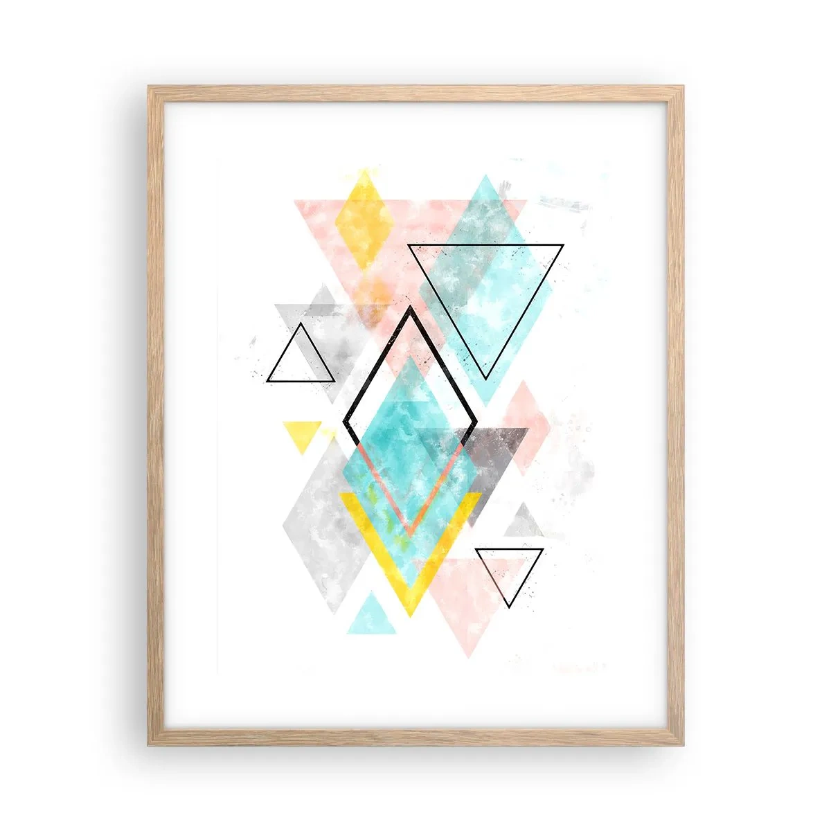 Affisch i ram av ljusek - Geometriskt spel - 40x50 cm