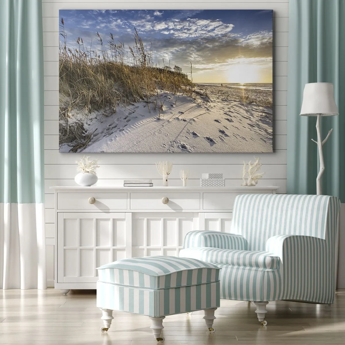 Canvastavla - Bild på duk - Inbjudan till promenad - 120x80 cm