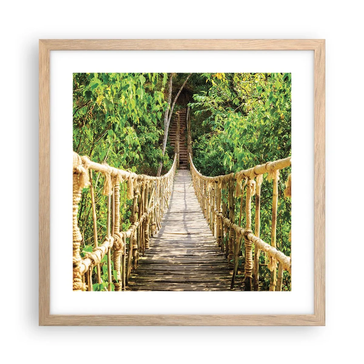 Affisch i ram av ljusek - Upphängd i grönskan - 40x40 cm