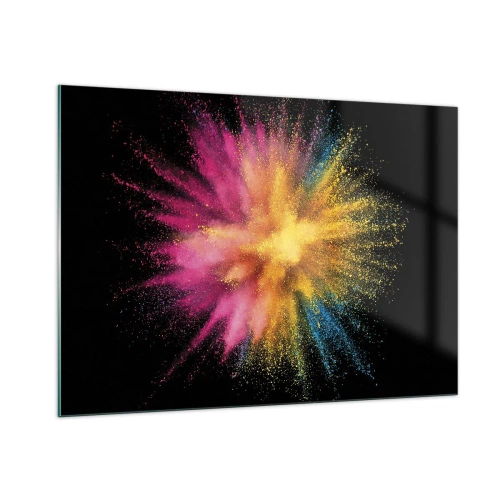 Glastavla - Bild på glas - Färgerna föds - 100x70 cm