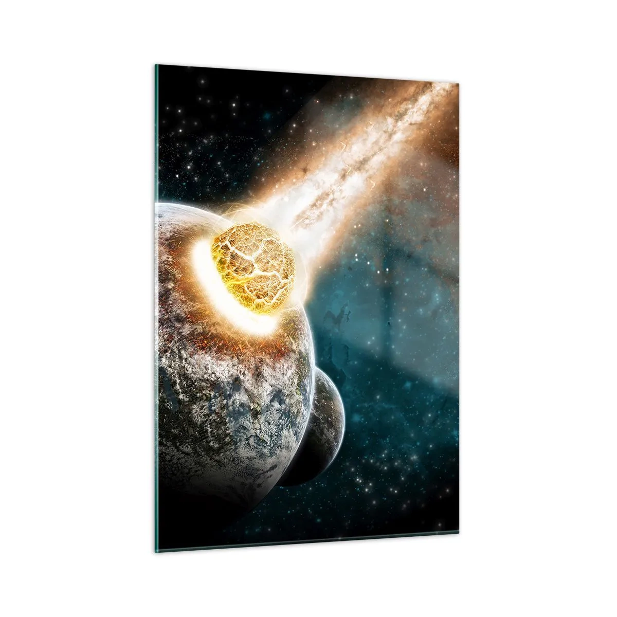 Glastavla - Bild på glas - Förödelse eller födsel? - 50x70 cm