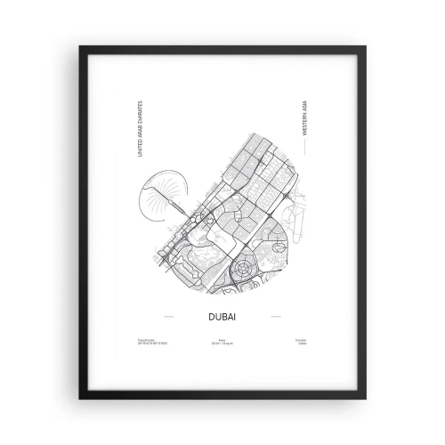 Affisch i svart ram - Dubais anatomi - 40x50 cm