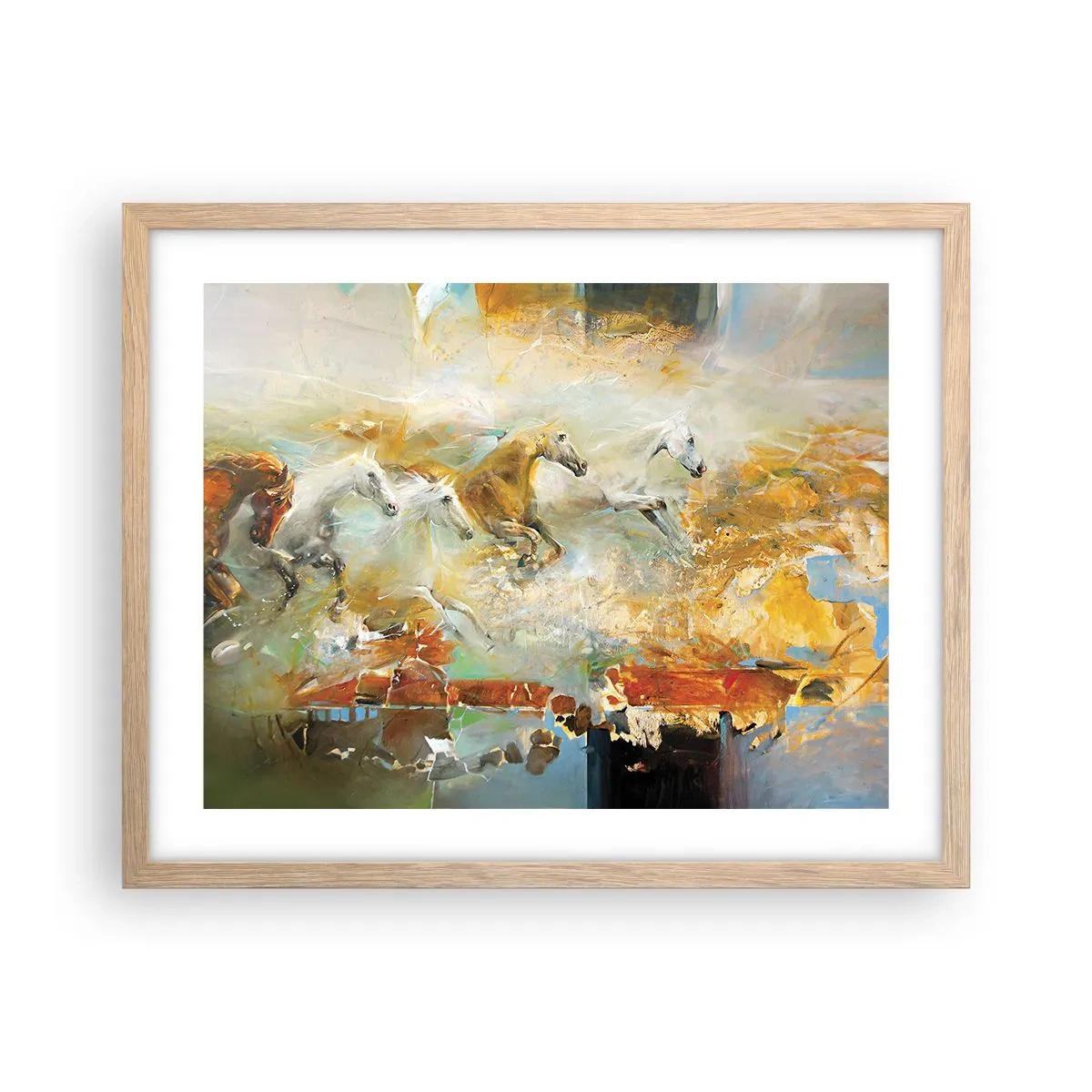 Affisch i ram av ljusek - Galopp genom ljuset - 50x40 cm