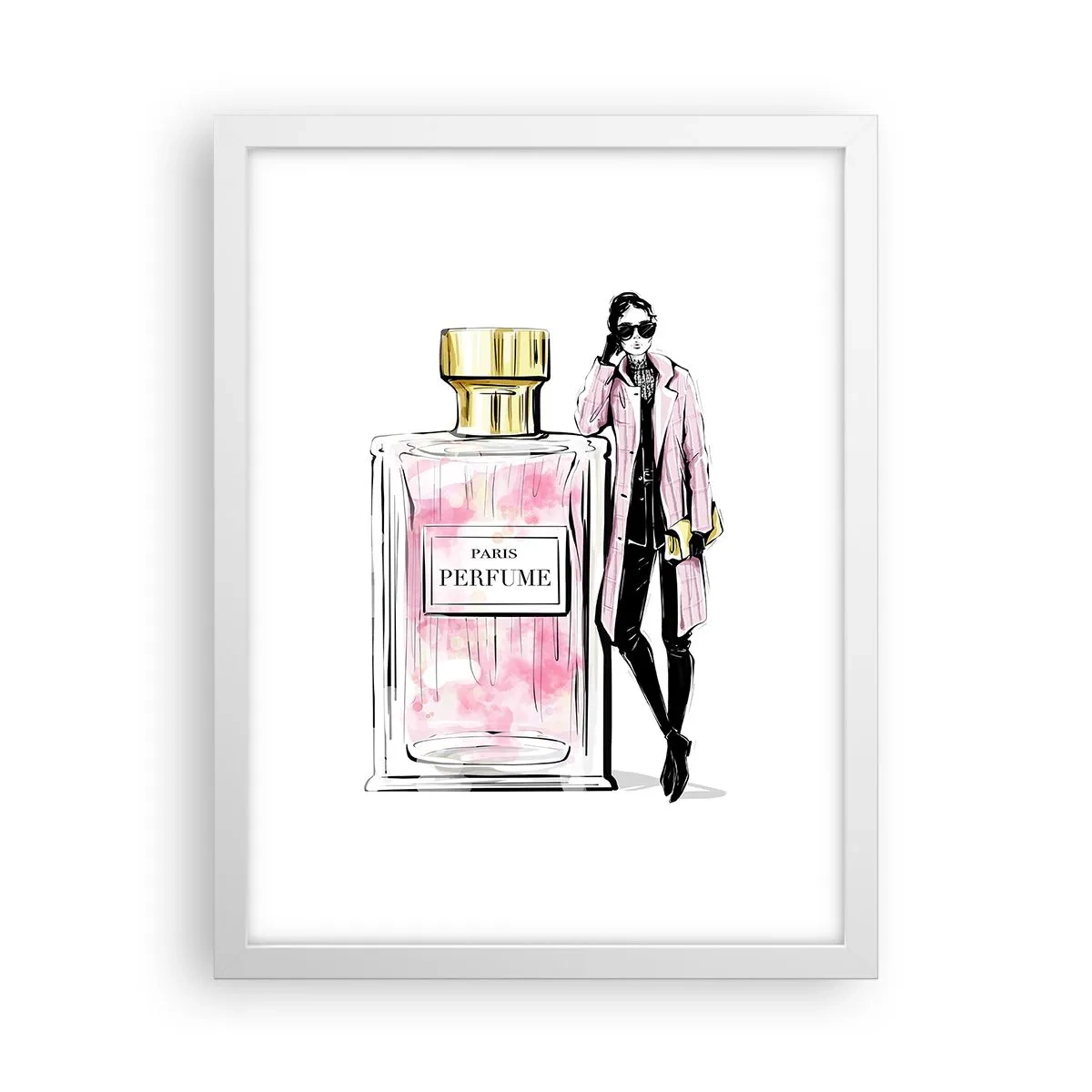 Affisch i vit ram - Paris-sensualitet - 30x40 cm