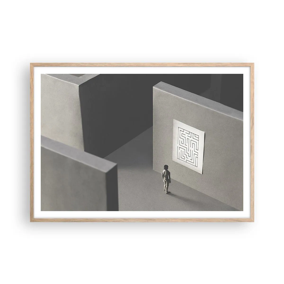 Affisch i ram av ljusek - Men var är jag? - 100x70 cm