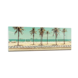 Glastavla - Bild på glas - På stranden - 90x30 cm