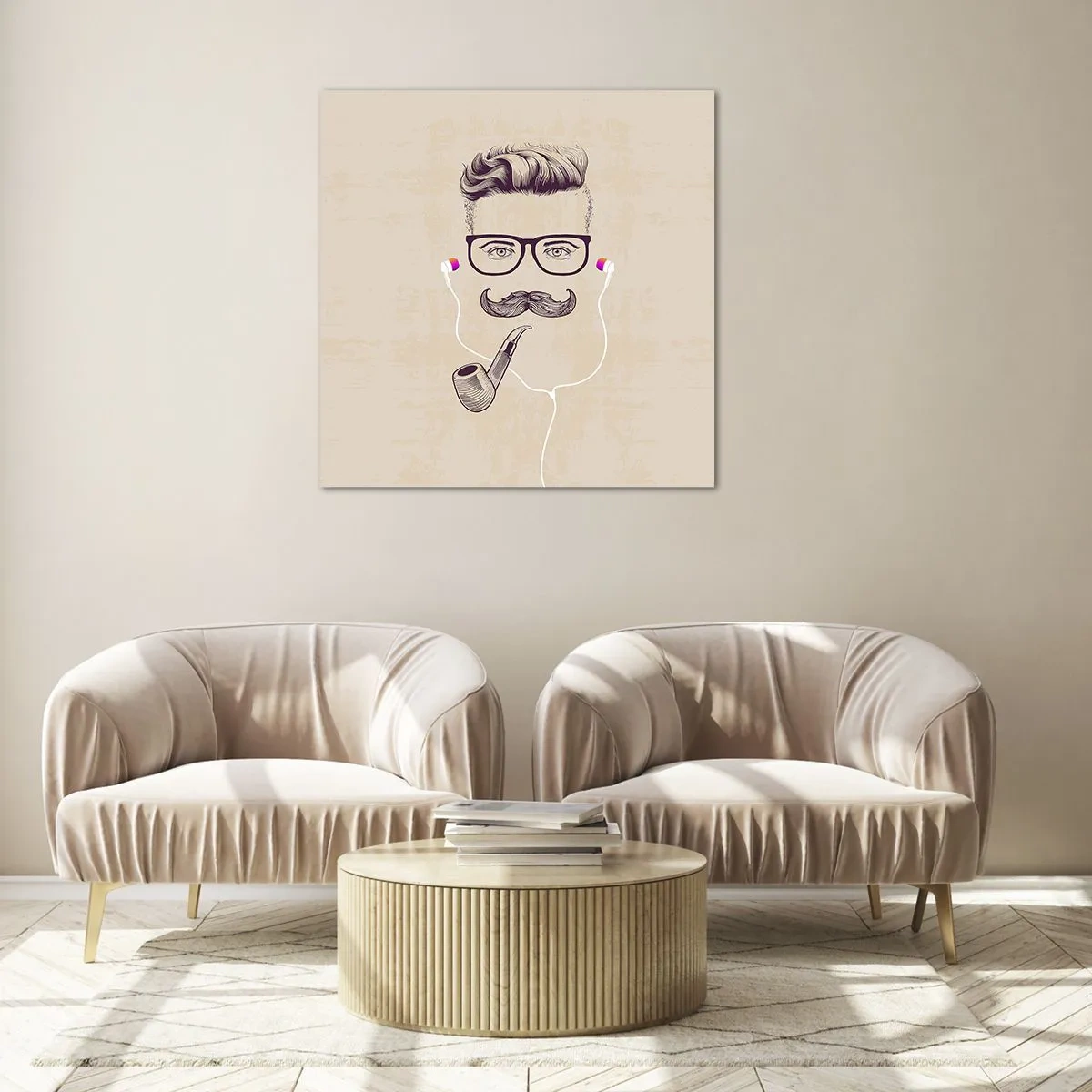 Glastavla - Bild på glas - Riktig man? - 40x40 cm