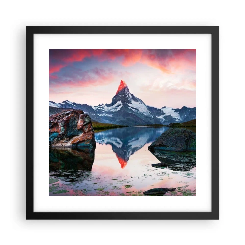 Affisch i svart ram - Bergens hjärta är hett - 40x40 cm