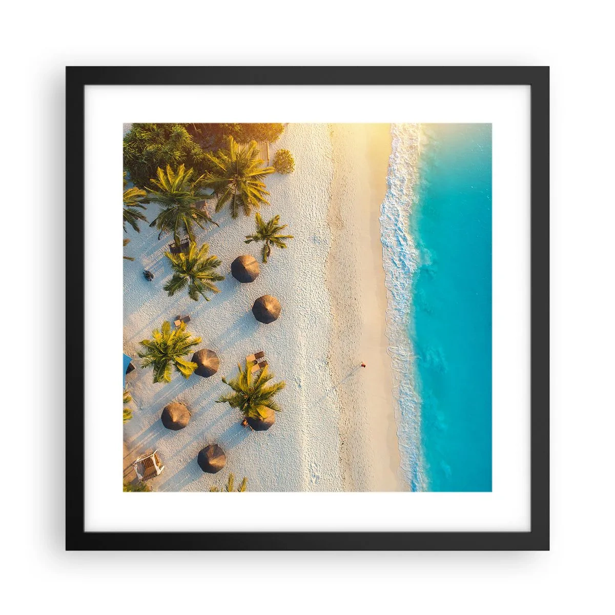 Affisch i svart ram - Välkommen till paradiset - 40x40 cm