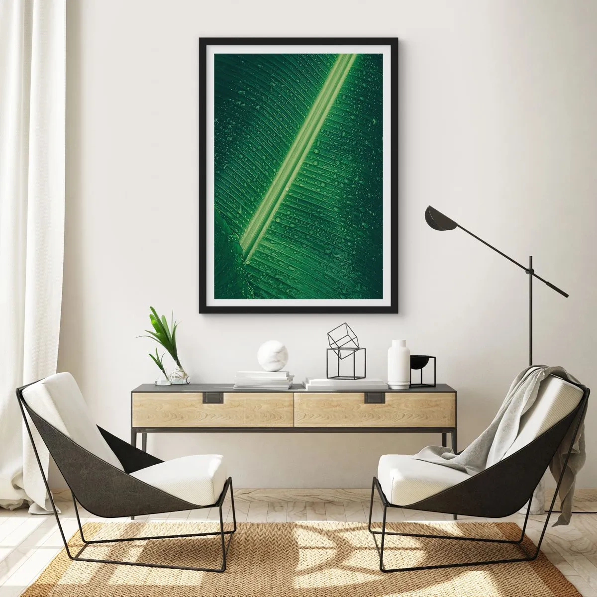 Affisch i svart ram - Grönskans struktur - 50x70 cm