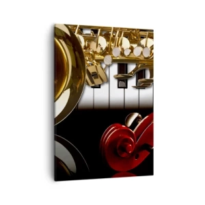 Canvastavla - Bild på duk - Plåt, trä och elfenben - 50x70 cm