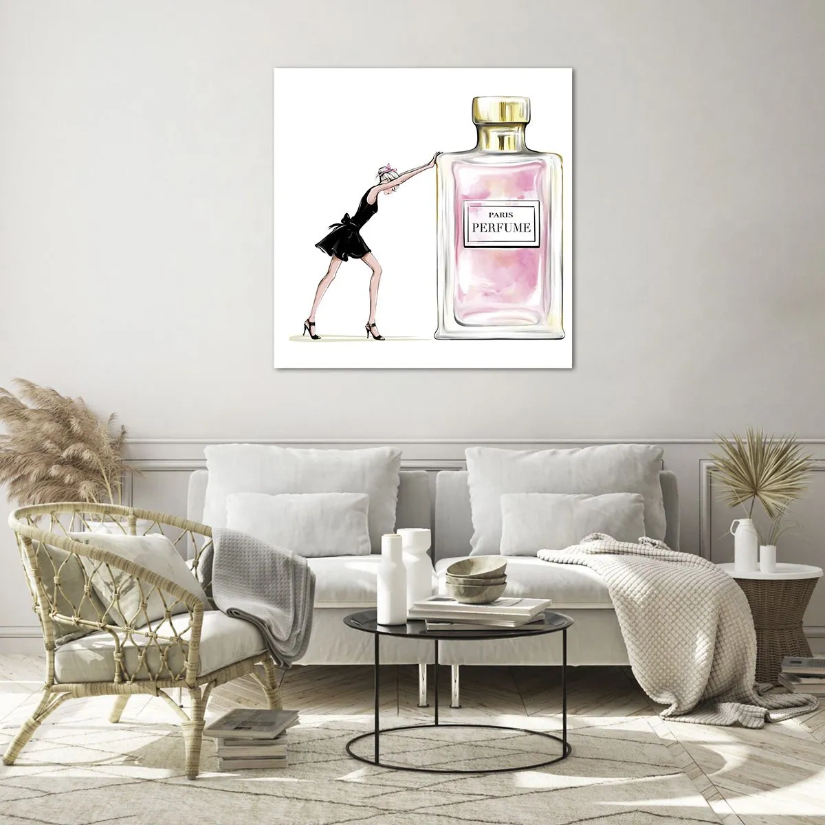 Glastavla - Bild på glas - Kvinnlighetens kärna - 40x40 cm