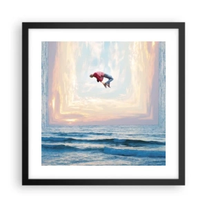 Affisch i svart ram - Till en annan dimension - 40x40 cm