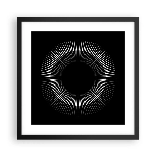 Affisch i svart ram - Svart sol - 40x40 cm