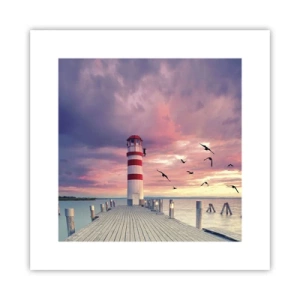 Affisch - Dags att bege sig till hamnen - 30x30 cm