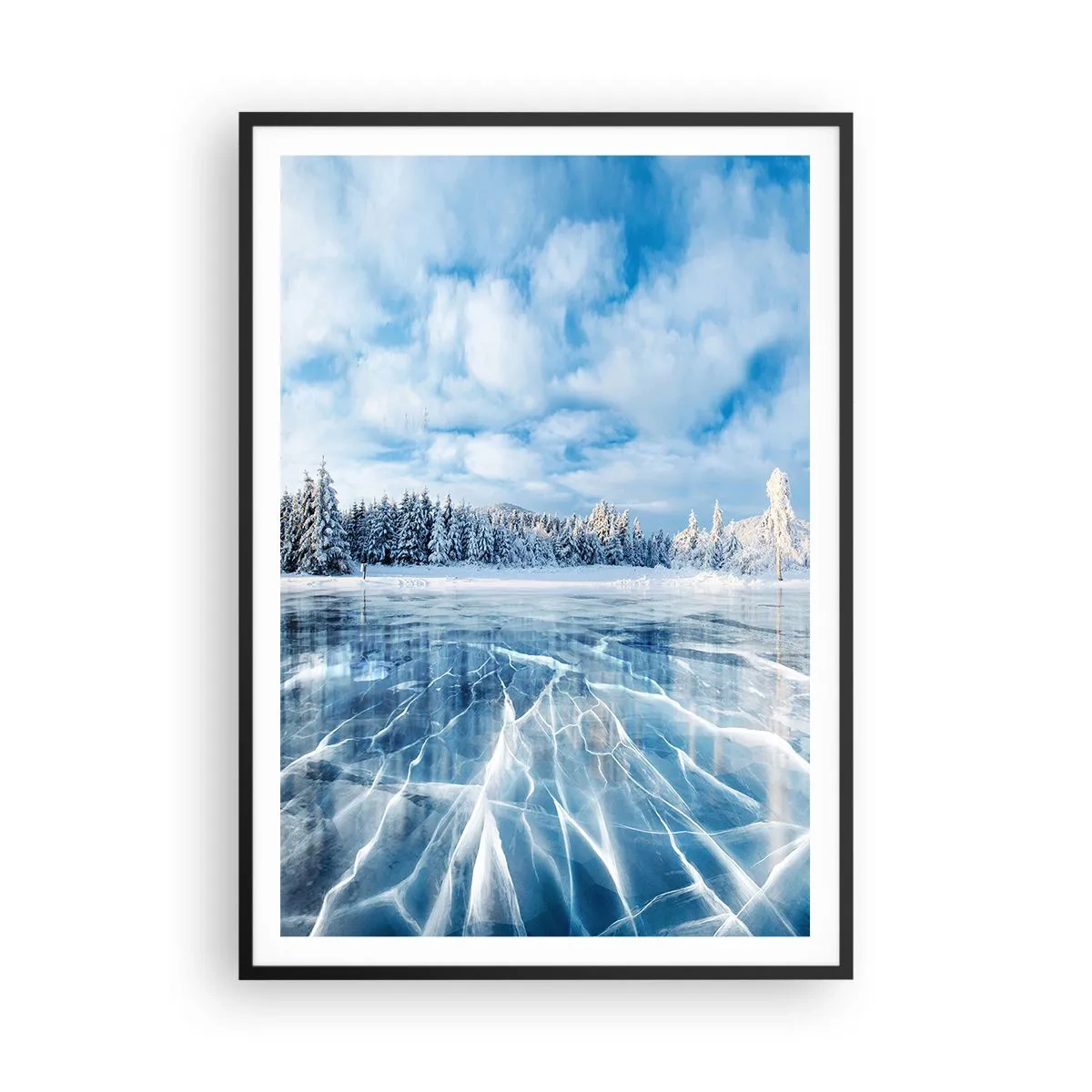 Affisch i svart ram - Bedårande och kristallisk vy - 70x100 cm